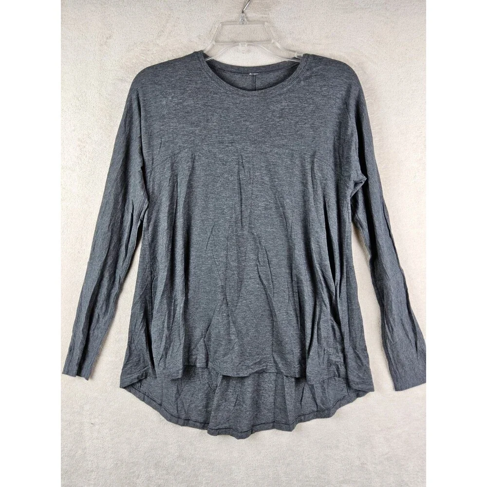 Lululemon Women’s Acadia Long Sleeve Hi Lo Grey Top Size 8